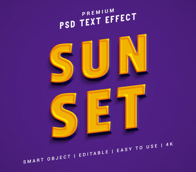 酷炫太阳文本特效字体[PSD]