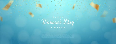 金色丝带妇女节横幅