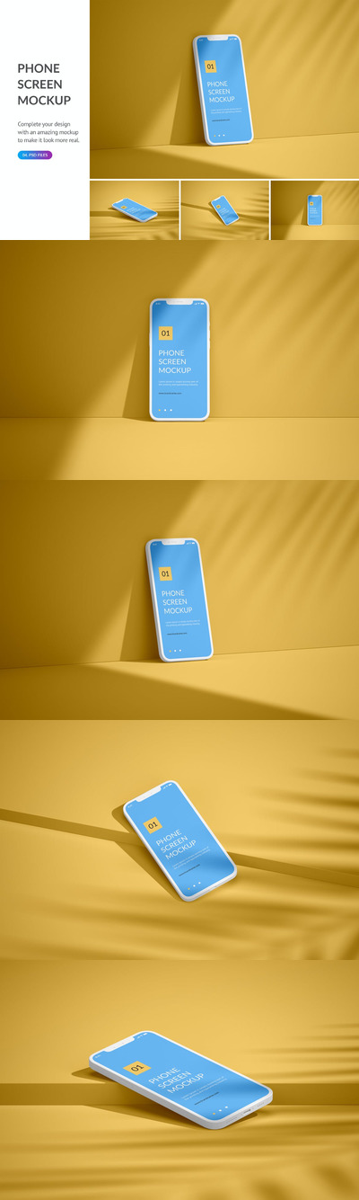 简约好用的高品质手机APP UI样机展示模型mockups