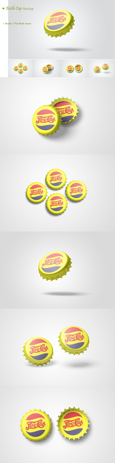 瓶盖包装设计VI样机展示模型mockups