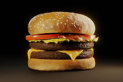 Blender汉堡3D模型下载（Blend,OBJ,FBX）