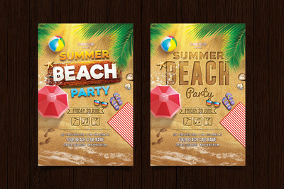 夏季海滩海报模板（PSD）