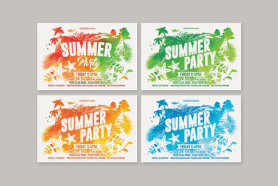 夏季抽象海报模板（PSD）