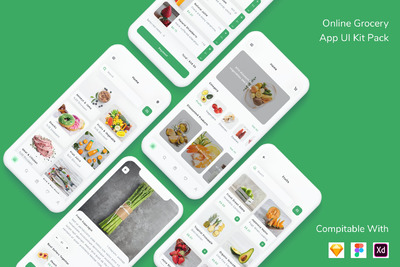 在线电商杂货店APP小程序UI模板（FIG,SKETCH,XD）