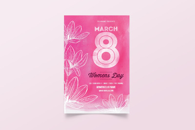 三八妇女节女性风格海报设计模板（PSD）