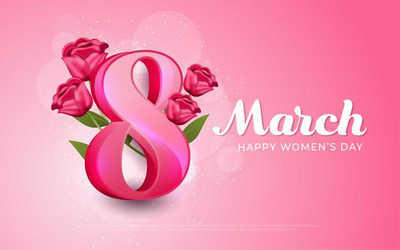 妇女节快乐粉红背景