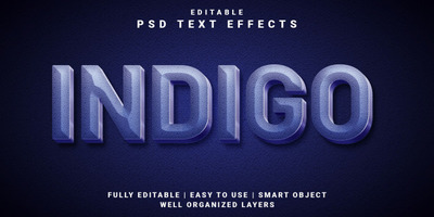 靛蓝色的文本特效样式[PSD]