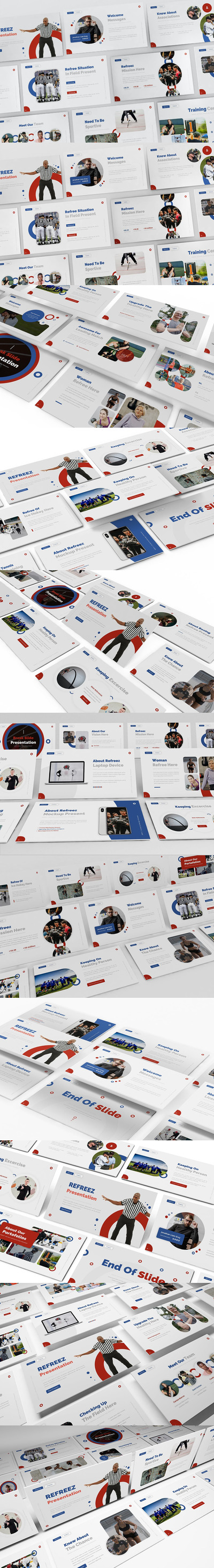 时尚高端简约清新多用途运动powerpoint幻灯片演示模板（pptx）