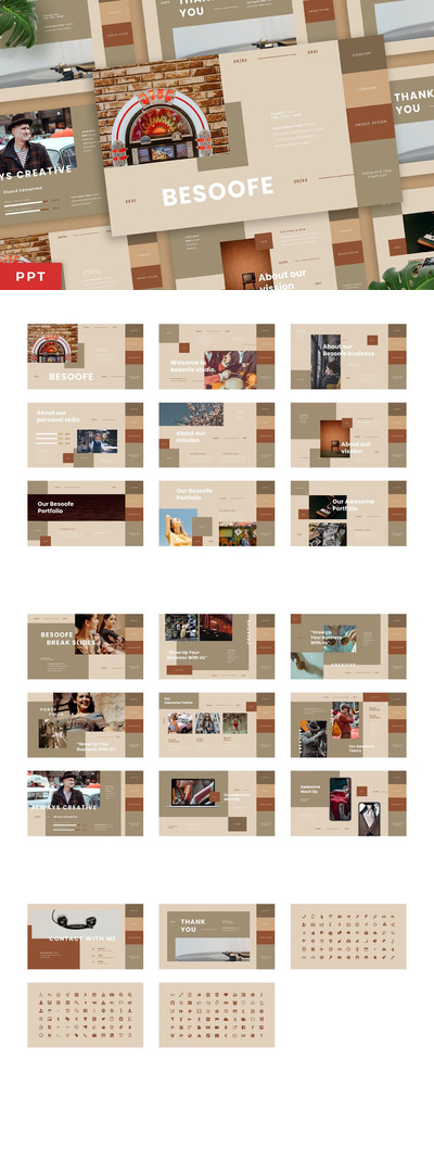 优雅时尚清新多用途的高品质简约powerpoint幻灯片演示模板（pptx）