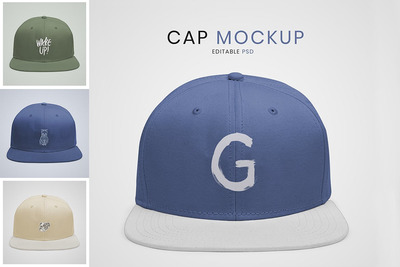 帽子鸭舌帽棒球帽设计VI样机展示模型mockups