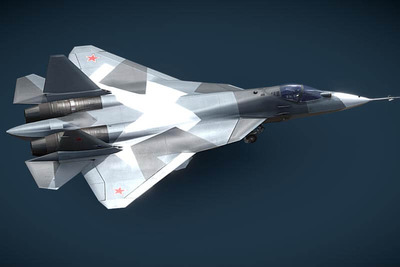 Blender版俄罗斯PAK FA Su-57飞机模型+贴图下载（blend,FBX,OBJ）