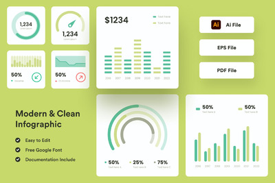 现代简介的信息数据图表元素(AI,EPS,PDF)