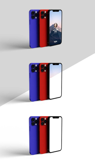 iPhone 12 - 透视角度酷炫样机(PSD)