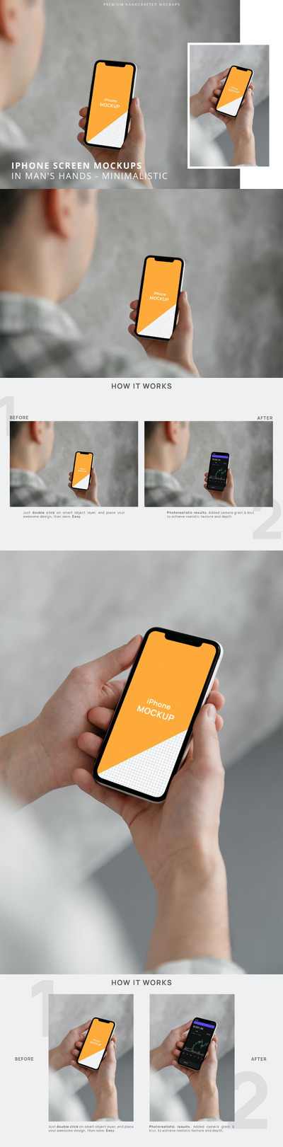 简约时尚iPhone APP UI样机展示模型mockups