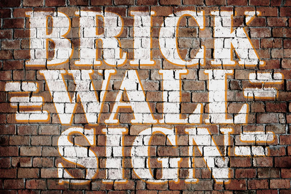 逼真的砖墙Logo标志展示psd模板