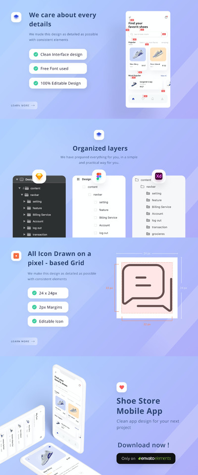 在线鞋专卖店电商APP UI（FIG,SKETCH,XD）
