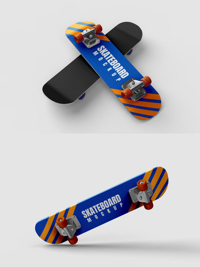 酷炫角度的滑板设计展示样机（PSD）