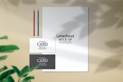 真实风格的VI名片设计展示样机（PSD）
