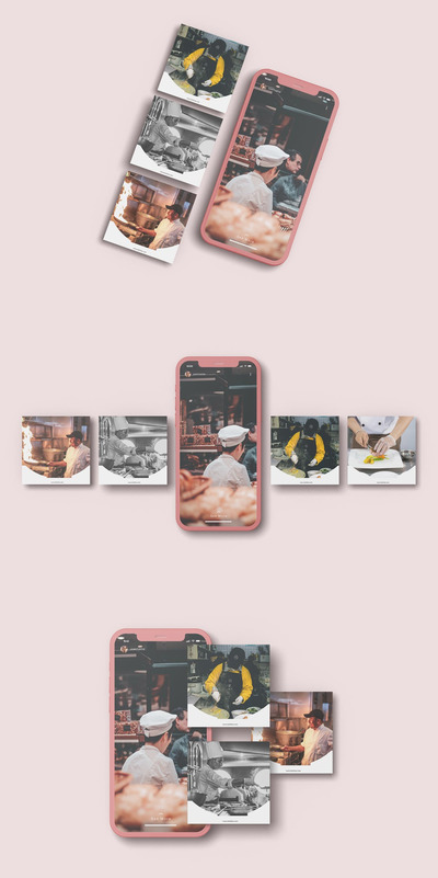 社交广告图片展示样机（PSD）