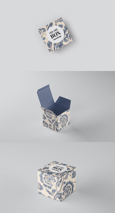 方盒产品包装设计样机（PSD）