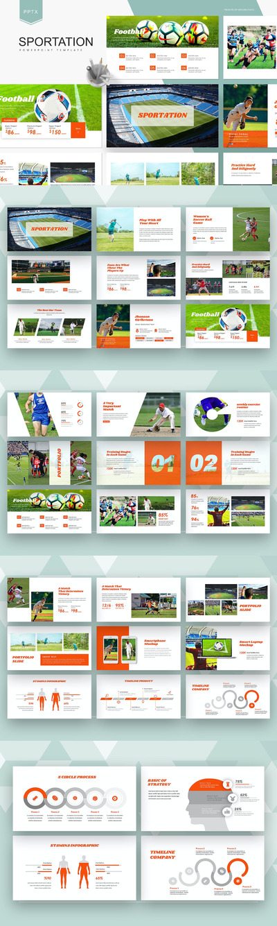 时尚运动风格的大数据powerpoint幻灯片演示模板（pptx）