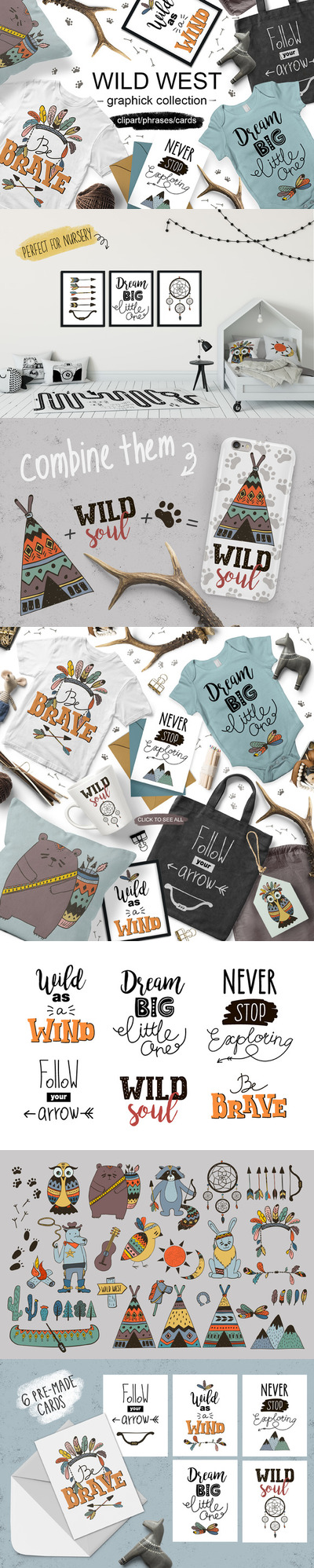 狂野西部图形收藏素材集