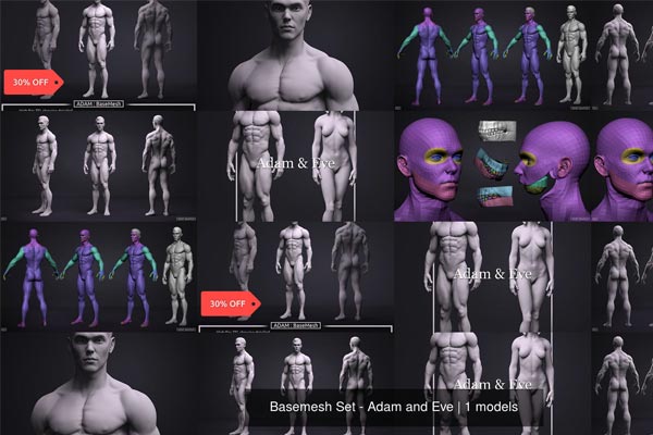 专业高品质基础人体模特模型模型合集下载（OBJ,ZTL）