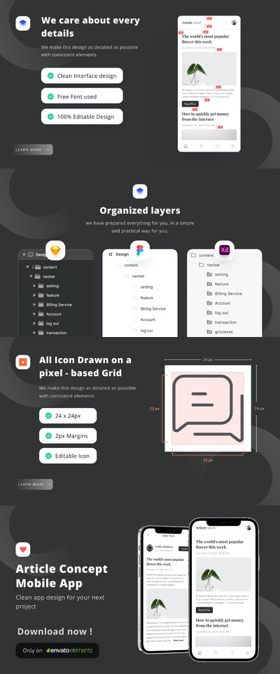 文章概念移动应用（FIG,SKETCH,XD）