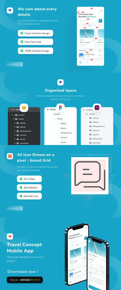 概念版旅行主题APP（FIG,SKETCH,XD）