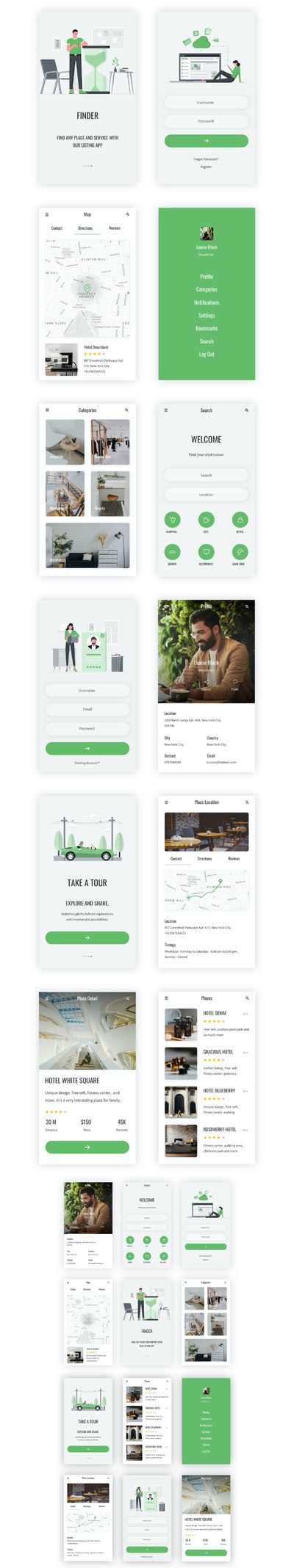 查找器-地点查找器移动应用程序（AI,FIG,SKETCH,PSD,XD）