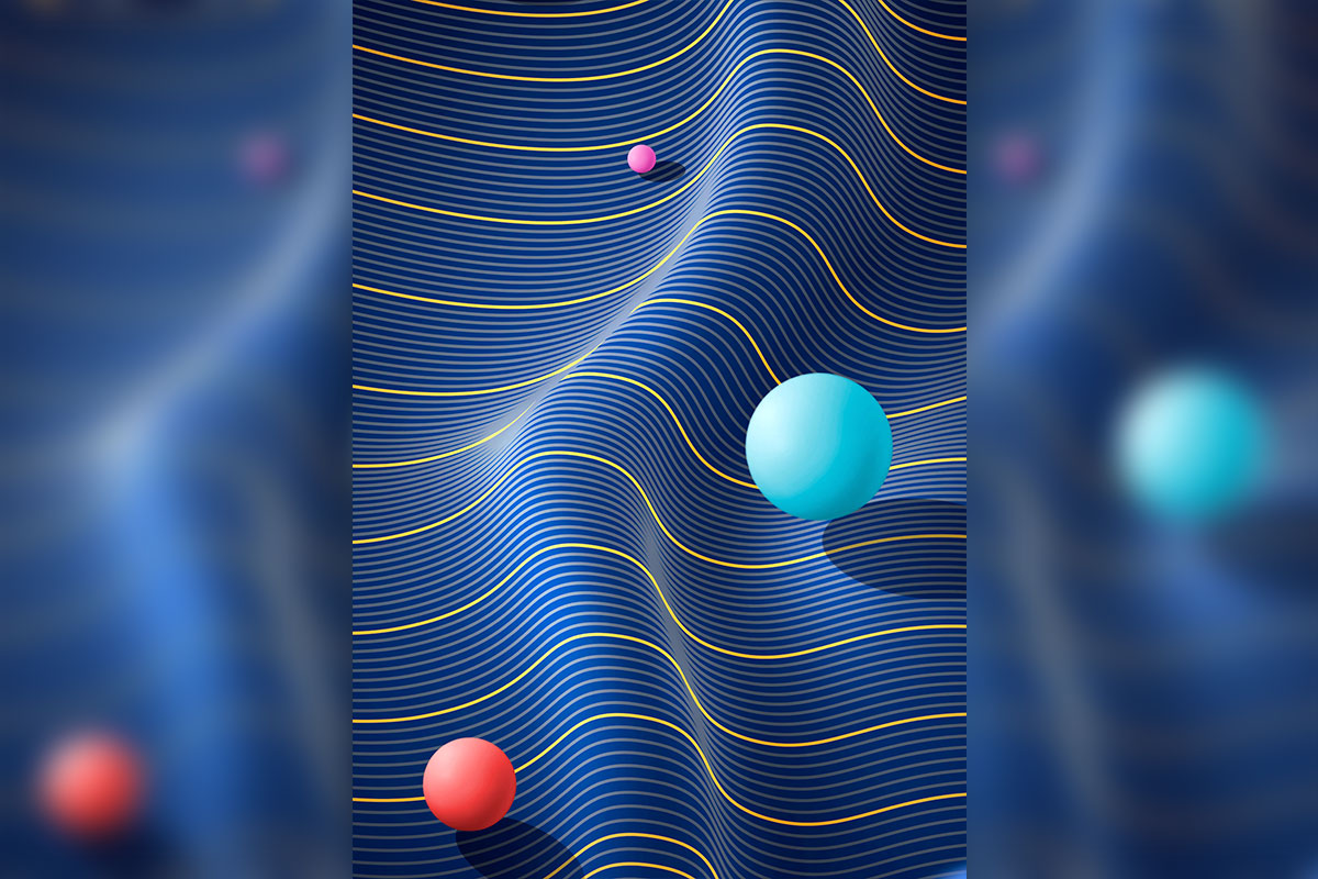 波浪线条&圆球抽象背景图形设计psd素材