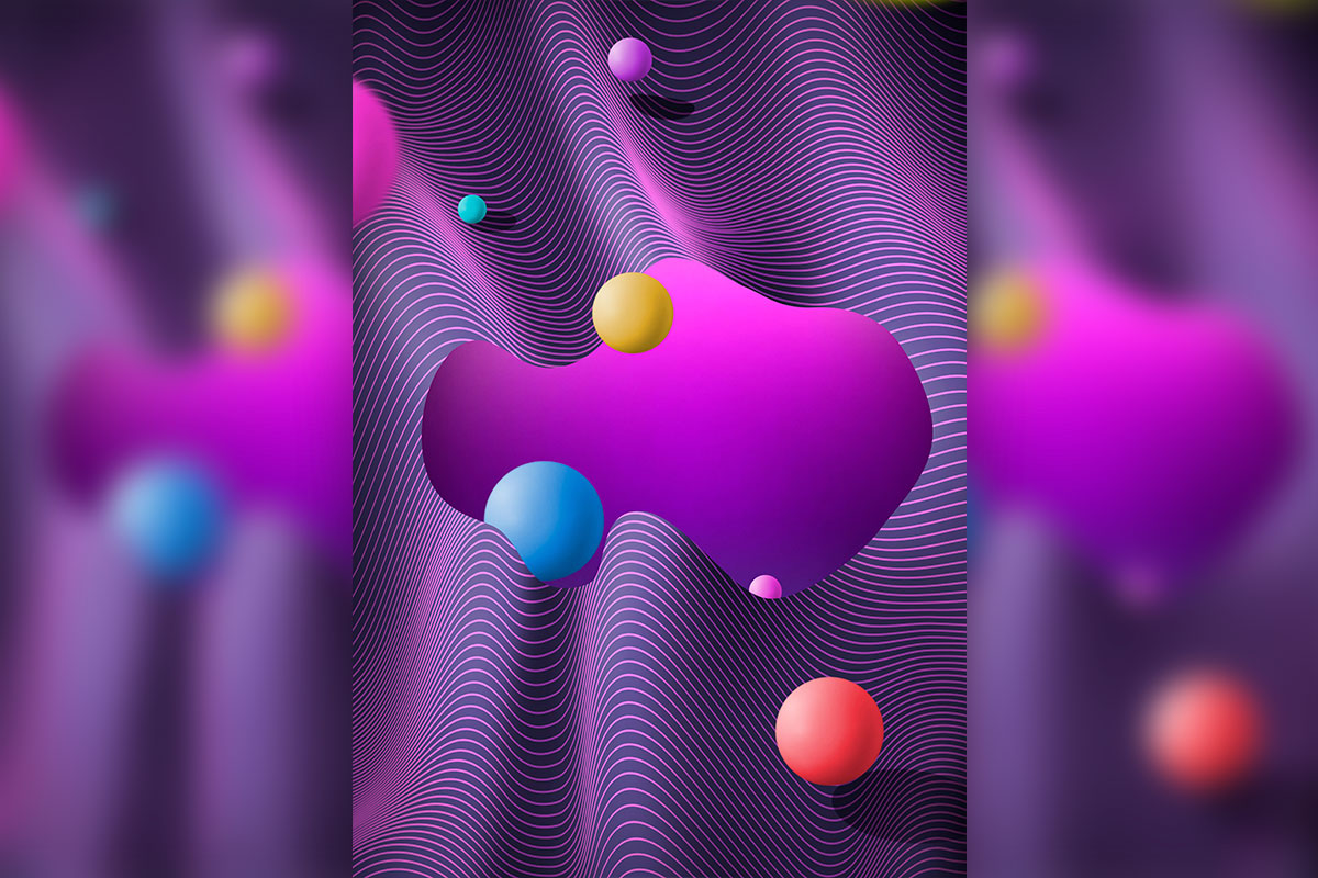 3D立体感抽象背景图形设计psd素材