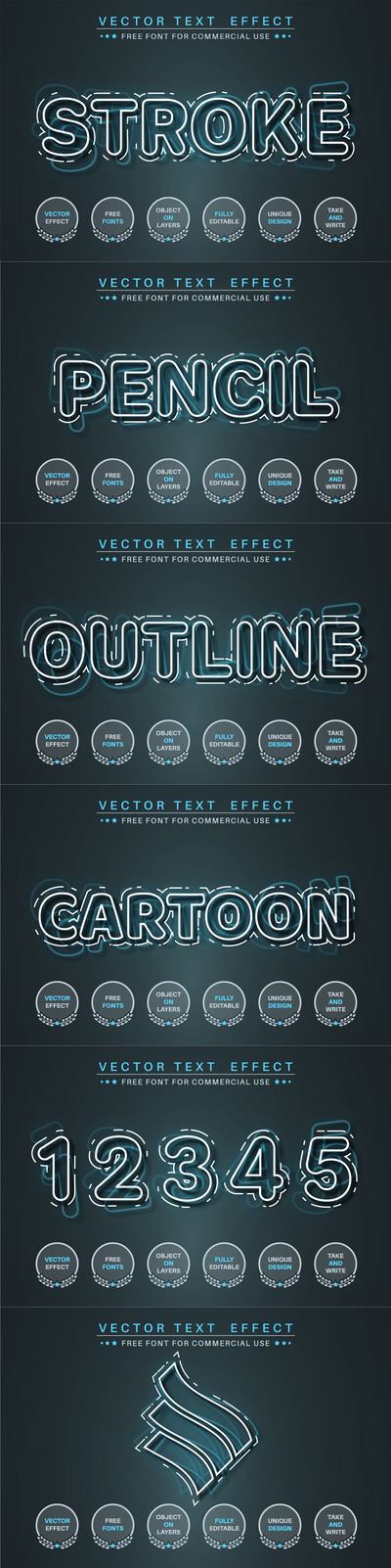 时尚3D立体LED发光效果 Illustrator图层样式