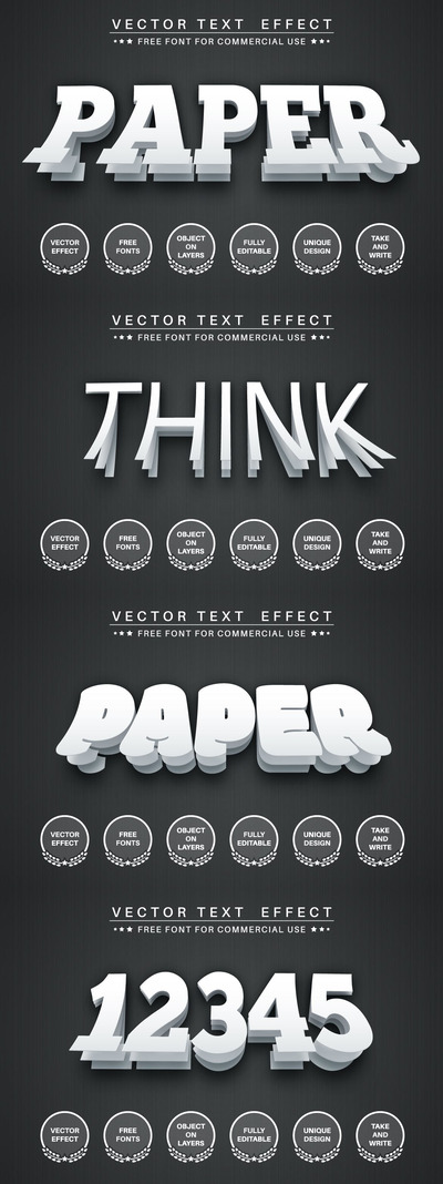 高端逼真3D立体纸张效果illustrator图层样式（AI）