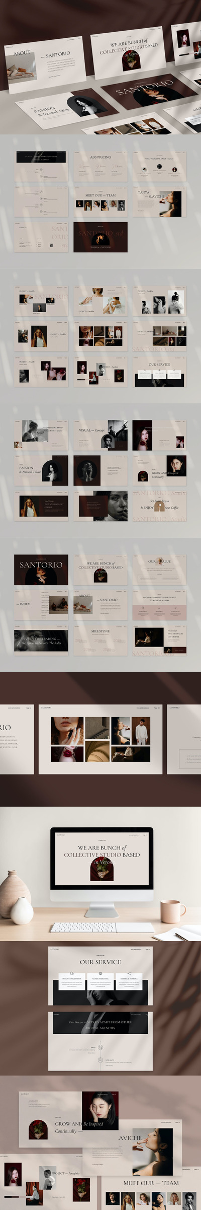 优雅时尚高端简约多用途的高品质powerpoint幻灯片演示模板（pptx）