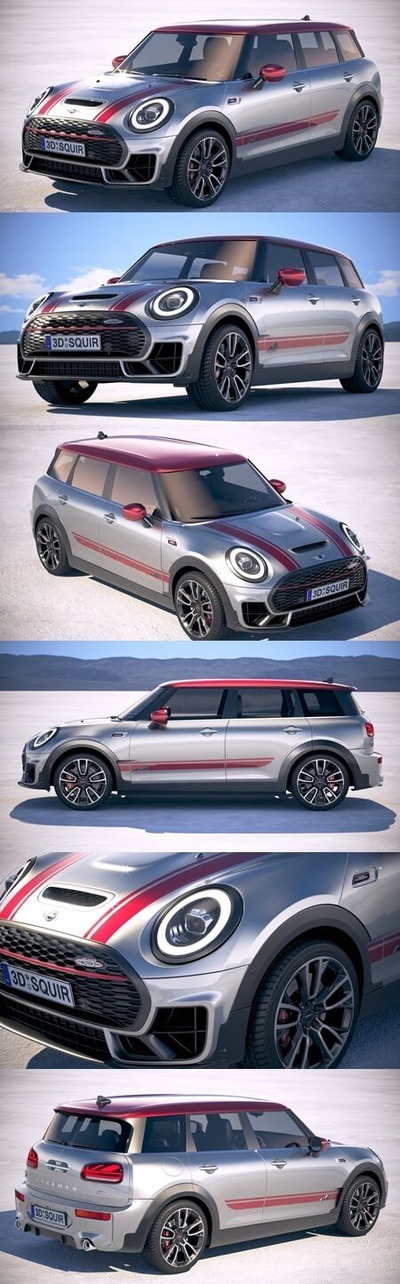 MINI CLUBMAN JCW 2020 小车3D模型下载（MAX，OBJ，FBX）