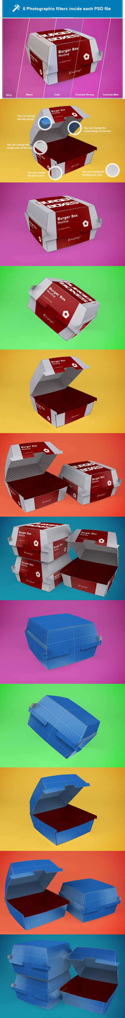 汉堡快餐盒包装模型