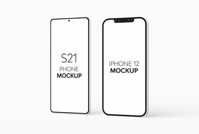 三星S21 & iPhone 12 安卓iOS手机样机下载（PSD）
