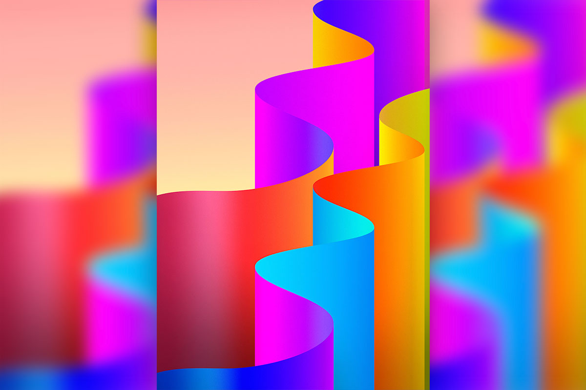 渐变波浪3D立体抽象背景图形设计psd素材