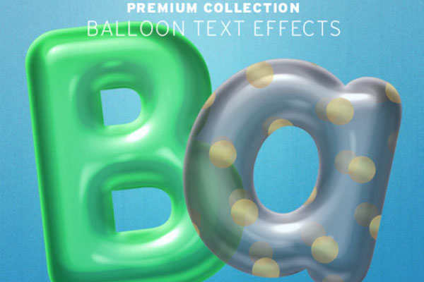 铝箔气球文字效果PSD素材