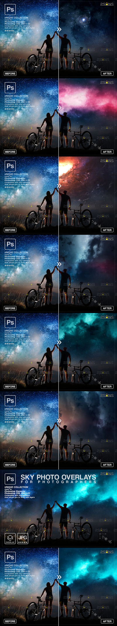 夜景梦幻天空叠层JPG素材