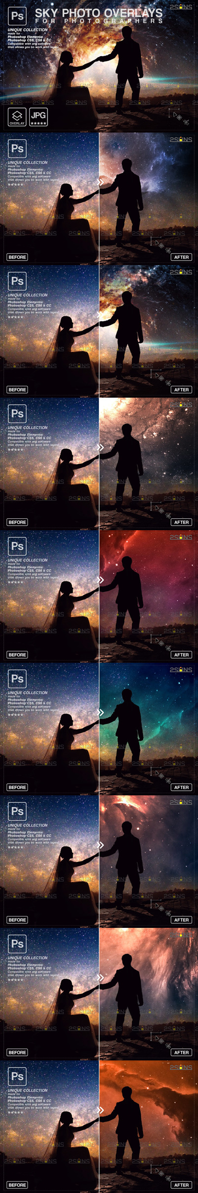 浩瀚星辰夜景天空叠层JPG素材