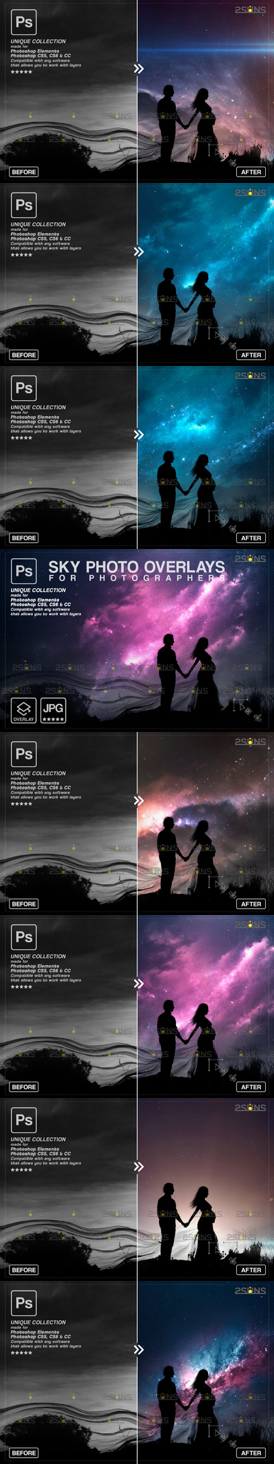 星辰大海夜空照片叠层JPG素材