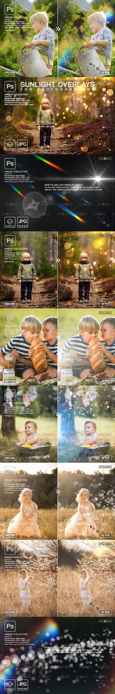 柔和阳光散景照片叠层JPG素材