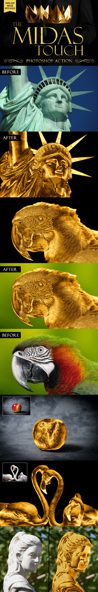 逼真的纯金色外观照片效果ps动作