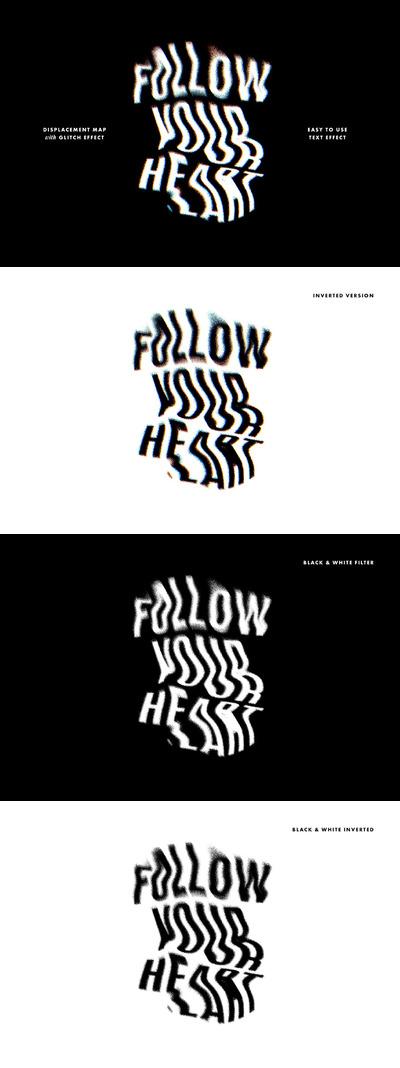 时尚高端抖音小故障风格烟雾效果文字图层样式