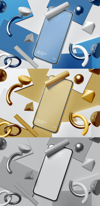 几何背景模型上的智能手机样机（PSD）
