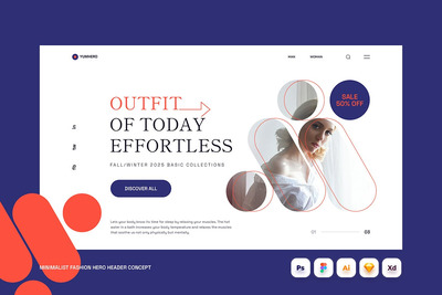 极简时网站巨无霸头图设计概念（AI,EPS,FIG,SKETCH,PSD,XD）