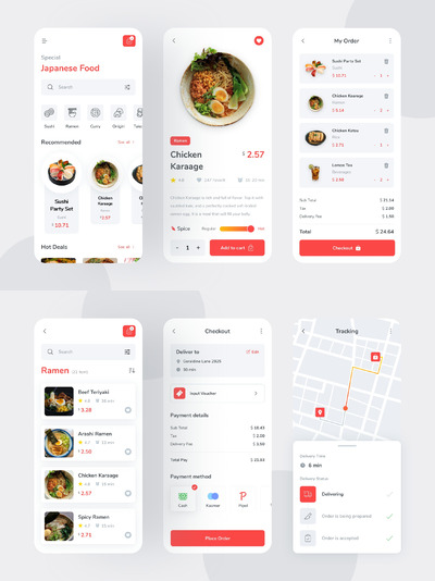 日式风格美食小程序APP UI（FIG,XD,PSD）