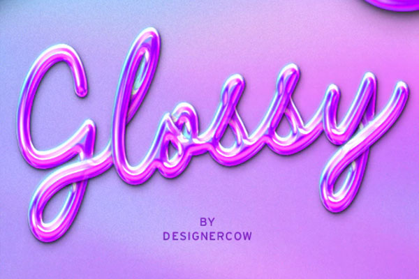 光泽全息文字和Logo效果psd素材